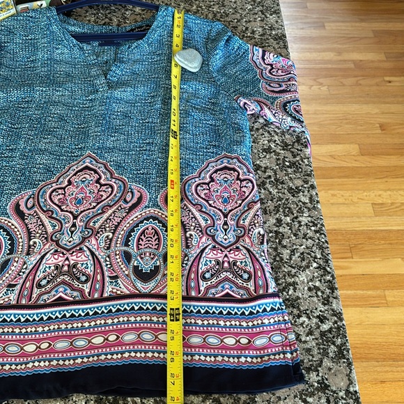 Ava Christine V-neck multicolored tunic  Sz M - Picture 13 of 14